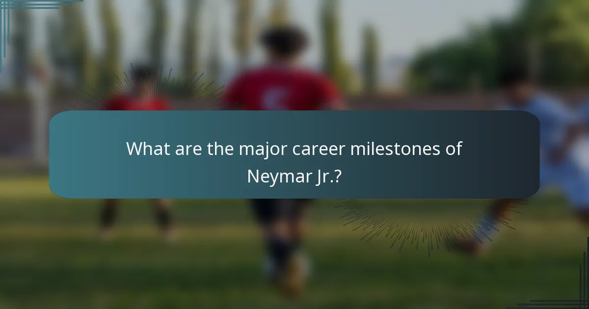 What are the major career milestones of Neymar Jr.?