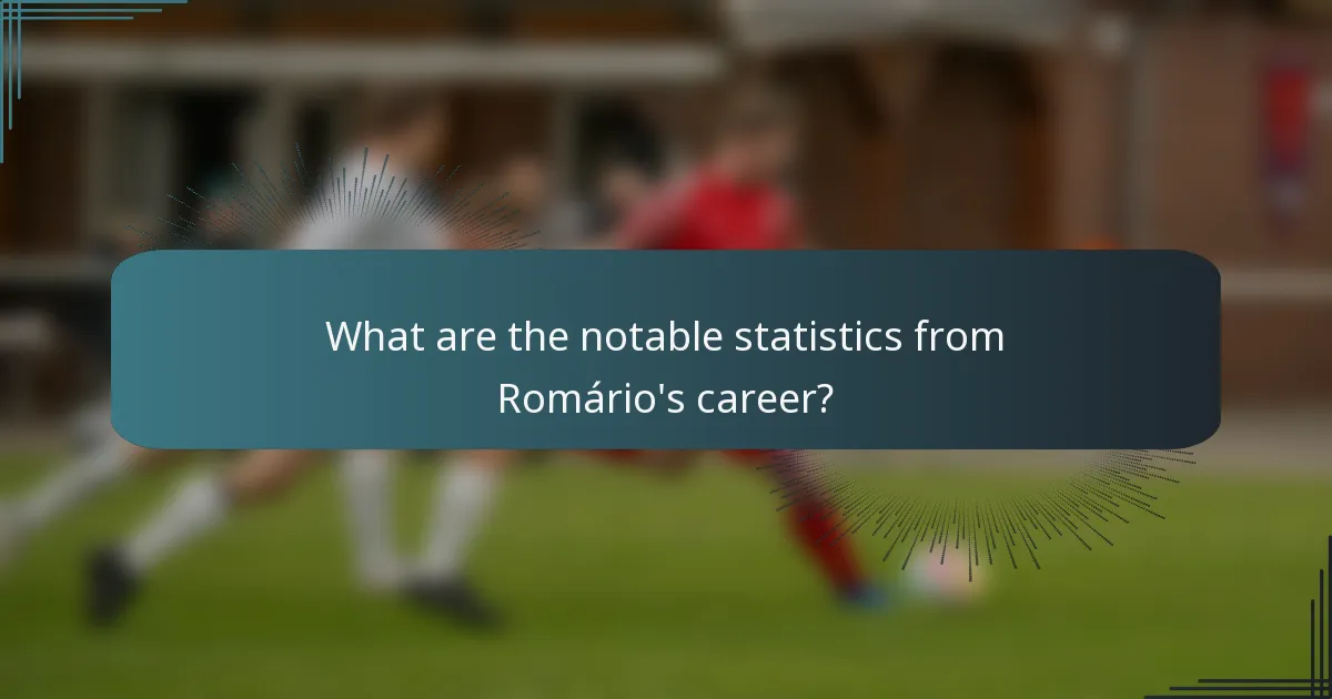 What are the notable statistics from Romário's career?