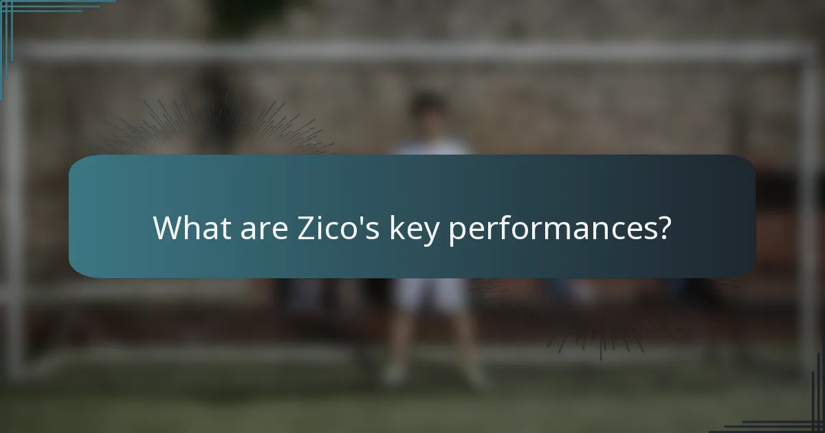 What are Zico's key performances?
