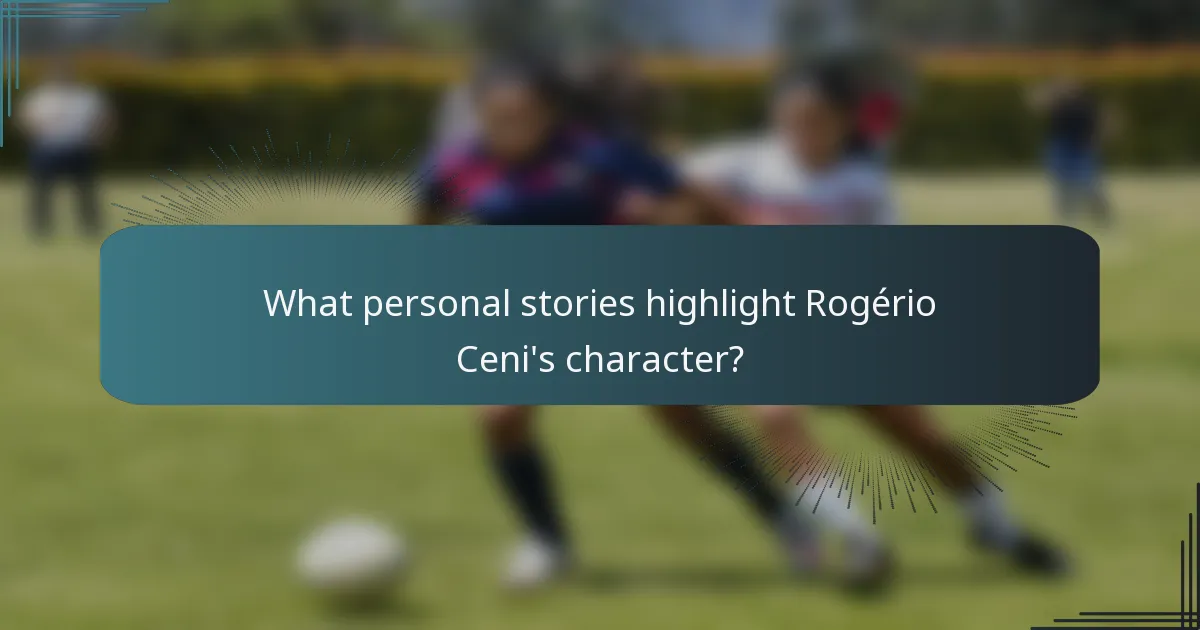 What personal stories highlight Rogério Ceni's character?